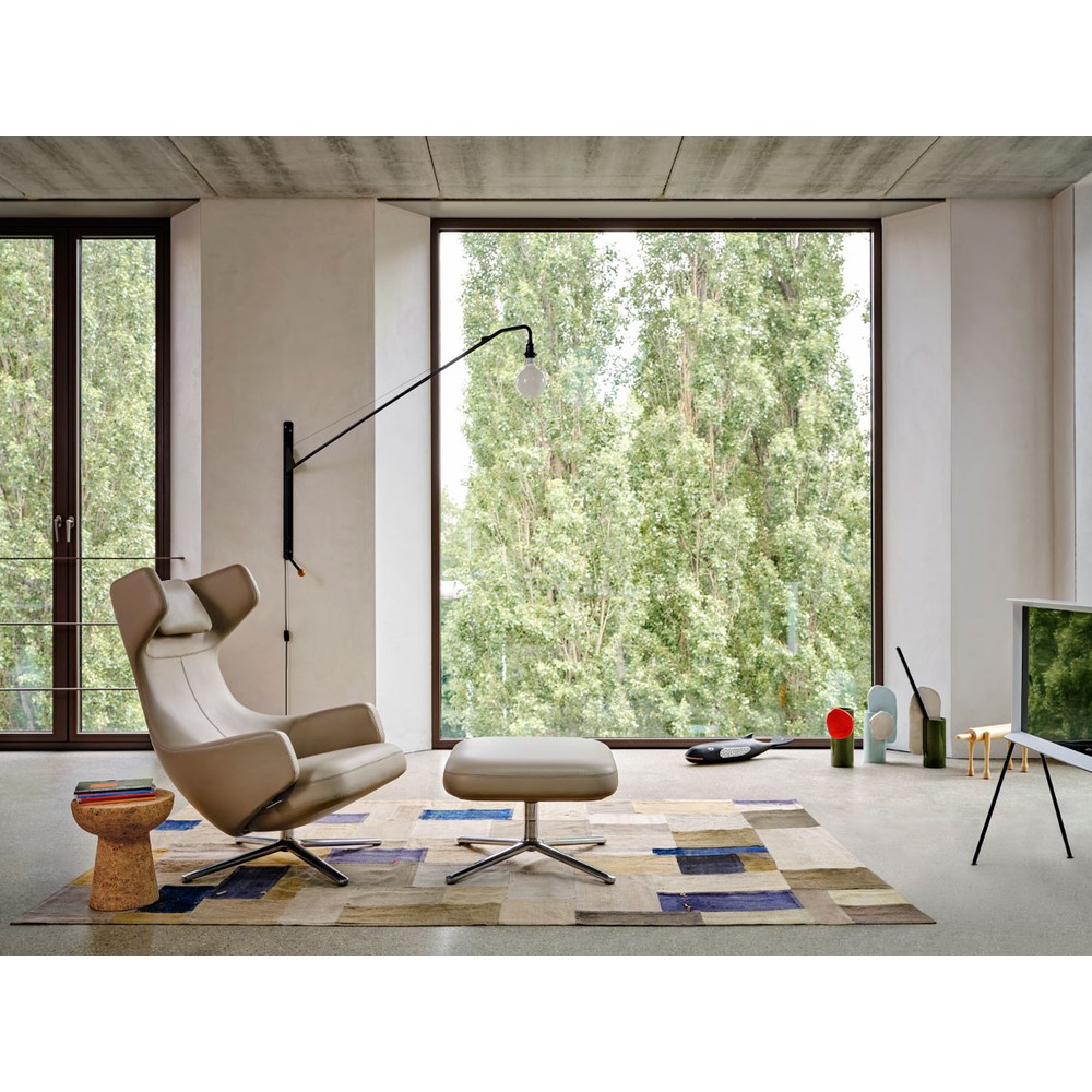 Buy the Vitra Grand Repos Lounge Chair and Ottoman Leather at nest.co.uk