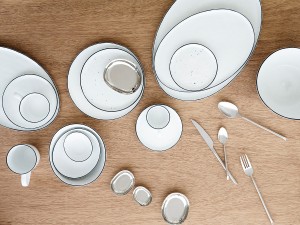 Broste Copenhagen Salt Lunch Plate with Dots - Set of 4 