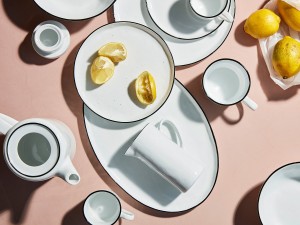 Broste Copenhagen Salt Lunch Plate with Dots - Set of 4 