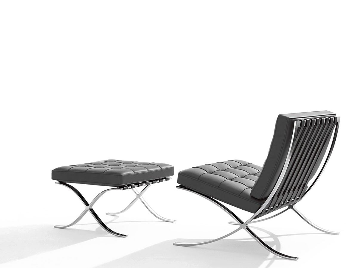 Buy the Knoll Studio Barcelona Chair and Footstool Relax Version at