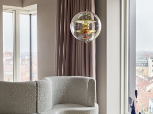 Verpan Globe Brass Pendant Light