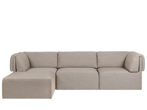 Gubi Wonder Three Seater Sofa with Chaise Longue - Left