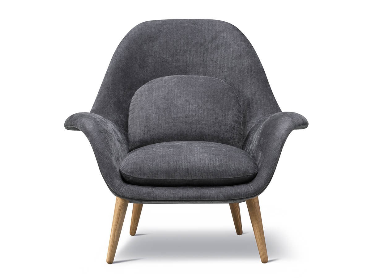 Buy the Fredericia Swoon Lounge Chair with Wood Base at nest.co.uk