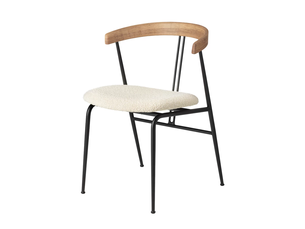 GUBI Violin Dining Chair with Seat Upholstery