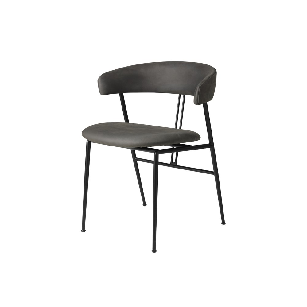 Buy the Gubi Violin Dining Chair - Fully Upholstered - Leather at nest