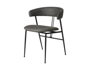 Gubi Violin Dining Chair - Fully Upholstered - Leather