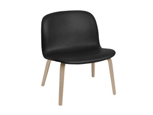 Muuto Visu Lounge Chair - Wood Base - Leather Upholstered 