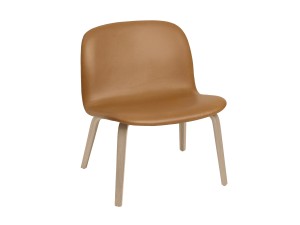 Muuto Visu Lounge Chair - Wood Base - Leather Upholstered 
