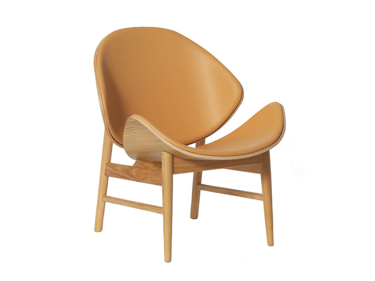 Warm Nordic The Orange Lounge Chair - Fully Upholstered - Leather