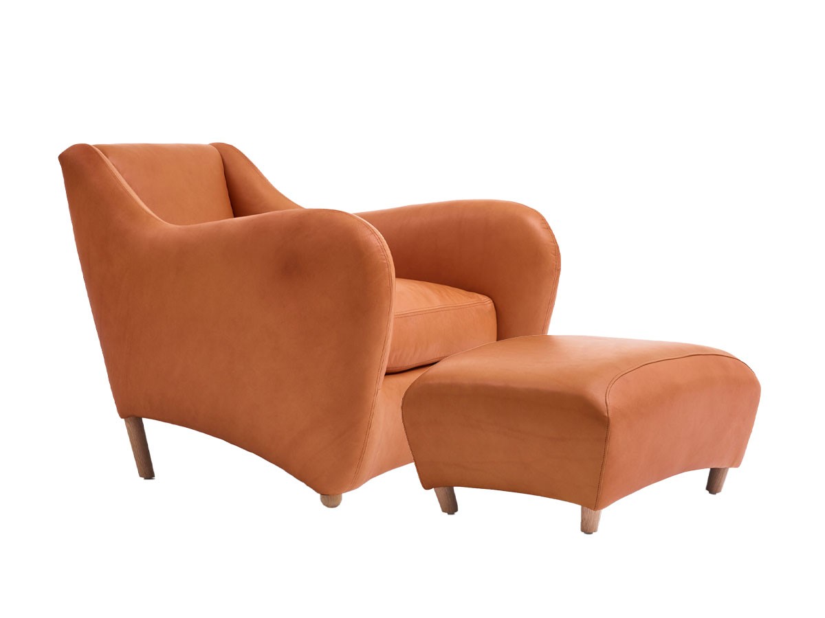 SCP Balzac Armchair and Ottoman - Leather