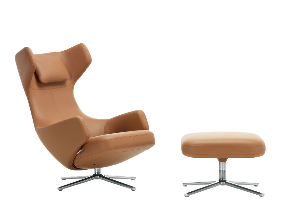 Vitra Grand Repos Lounge Chair and Ottoman - Leather