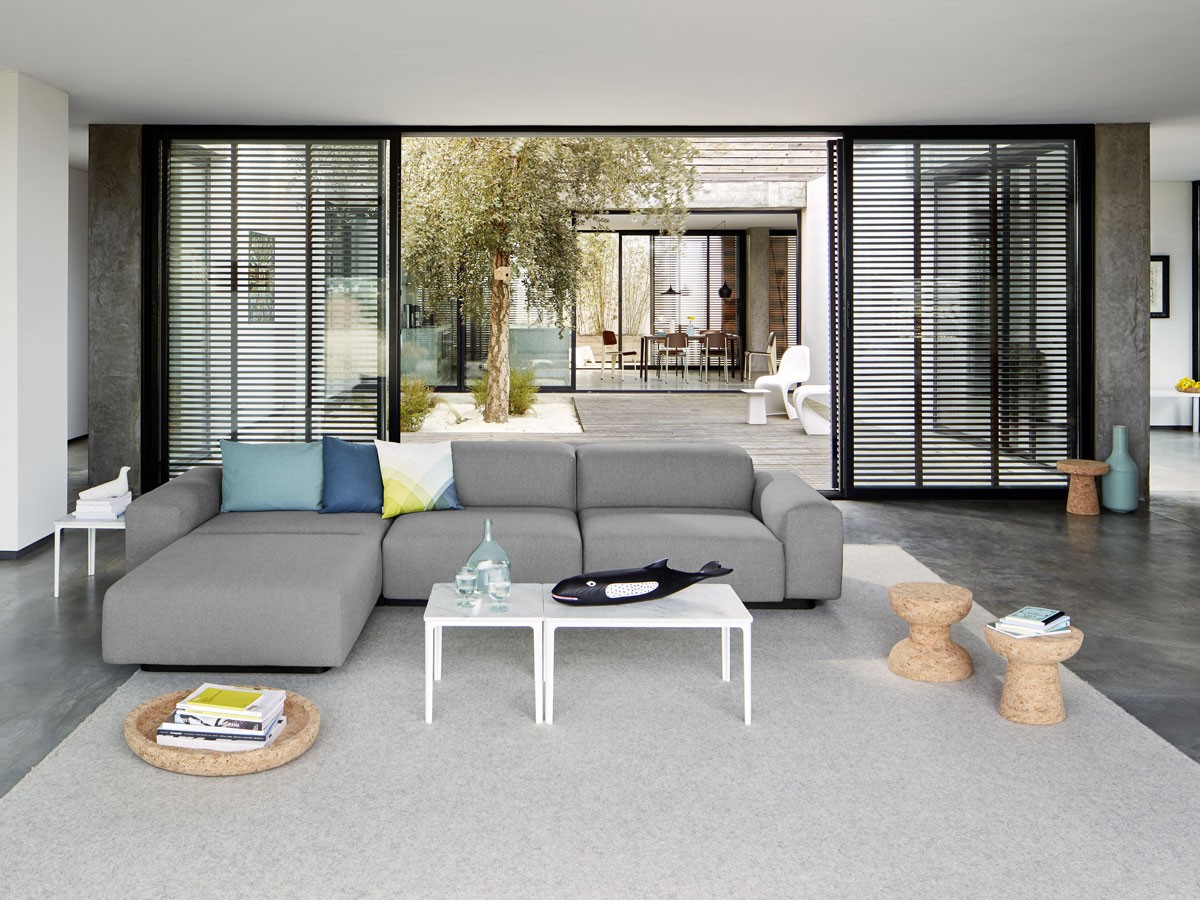 Buy the Vitra Soft Modular Sofa Three Seater with Chaise Longue at nest ...