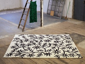Nani Marquina Flores Black on White Rug