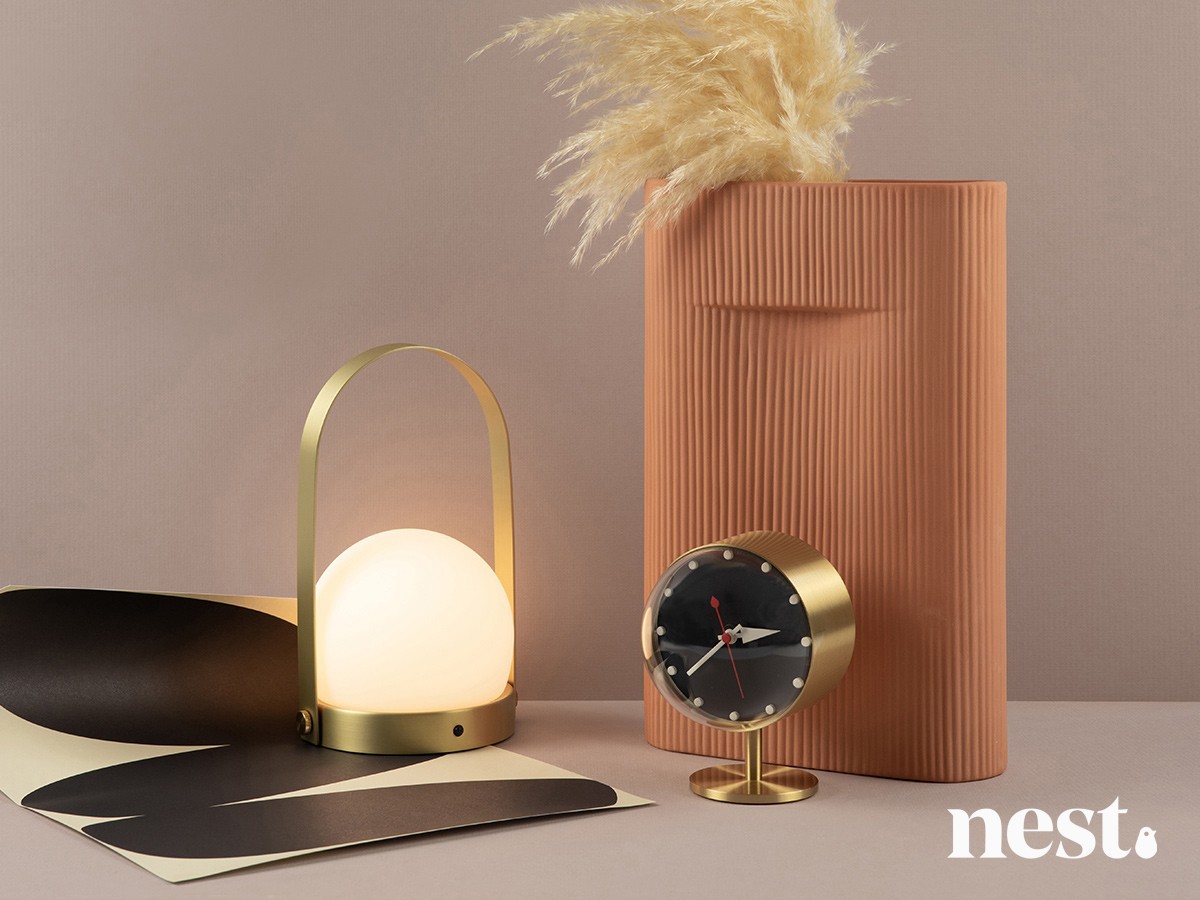 Buy the Vitra Night Desk Clock Brass at nest.co.uk