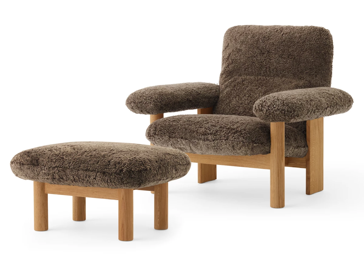 Audo Copenhagen Brasilia Lounge Chair & Ottoman – Sheepskin