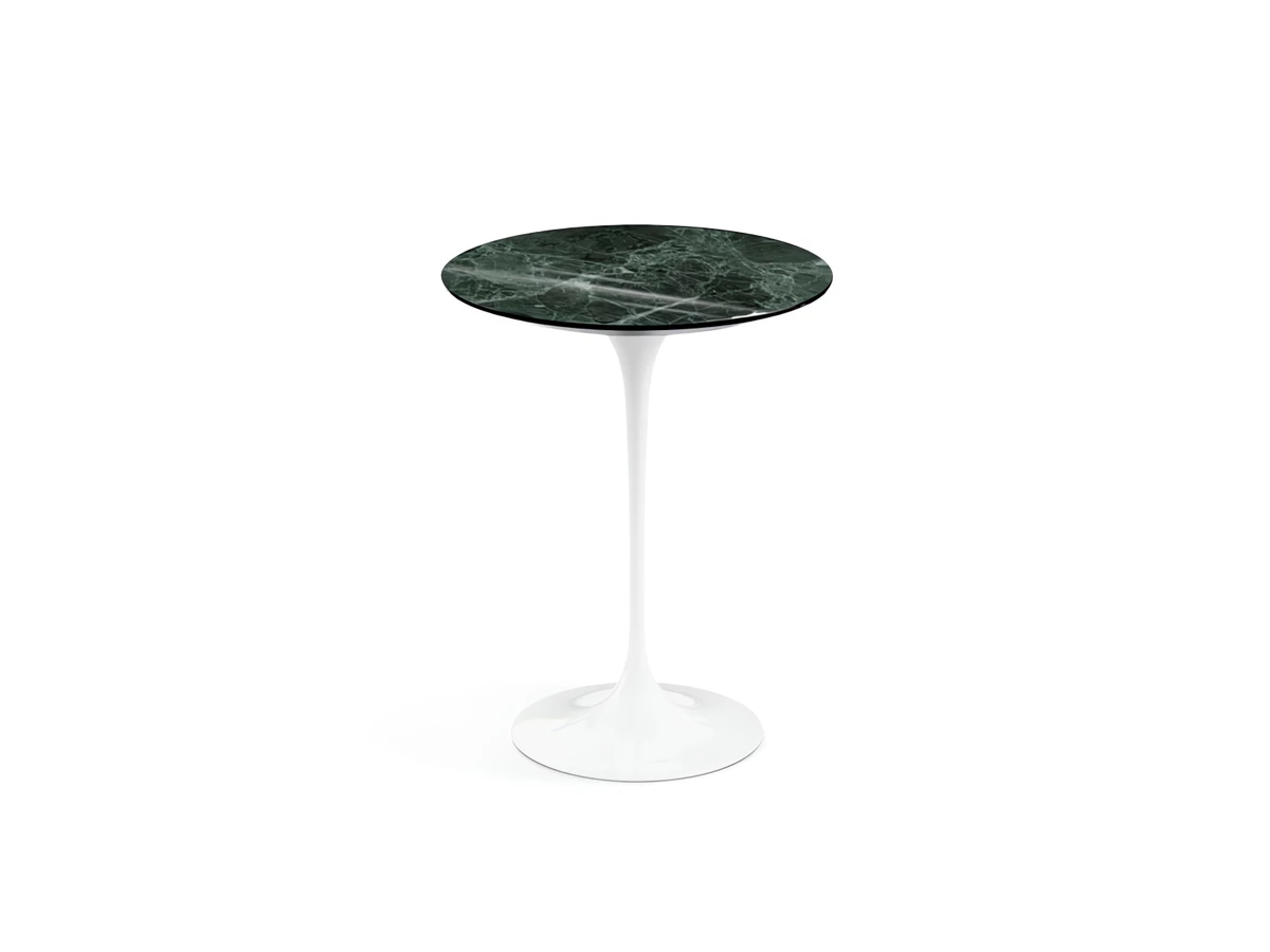Knoll Studio Saarinen Tulip Side Table - Round - Marble - White Base