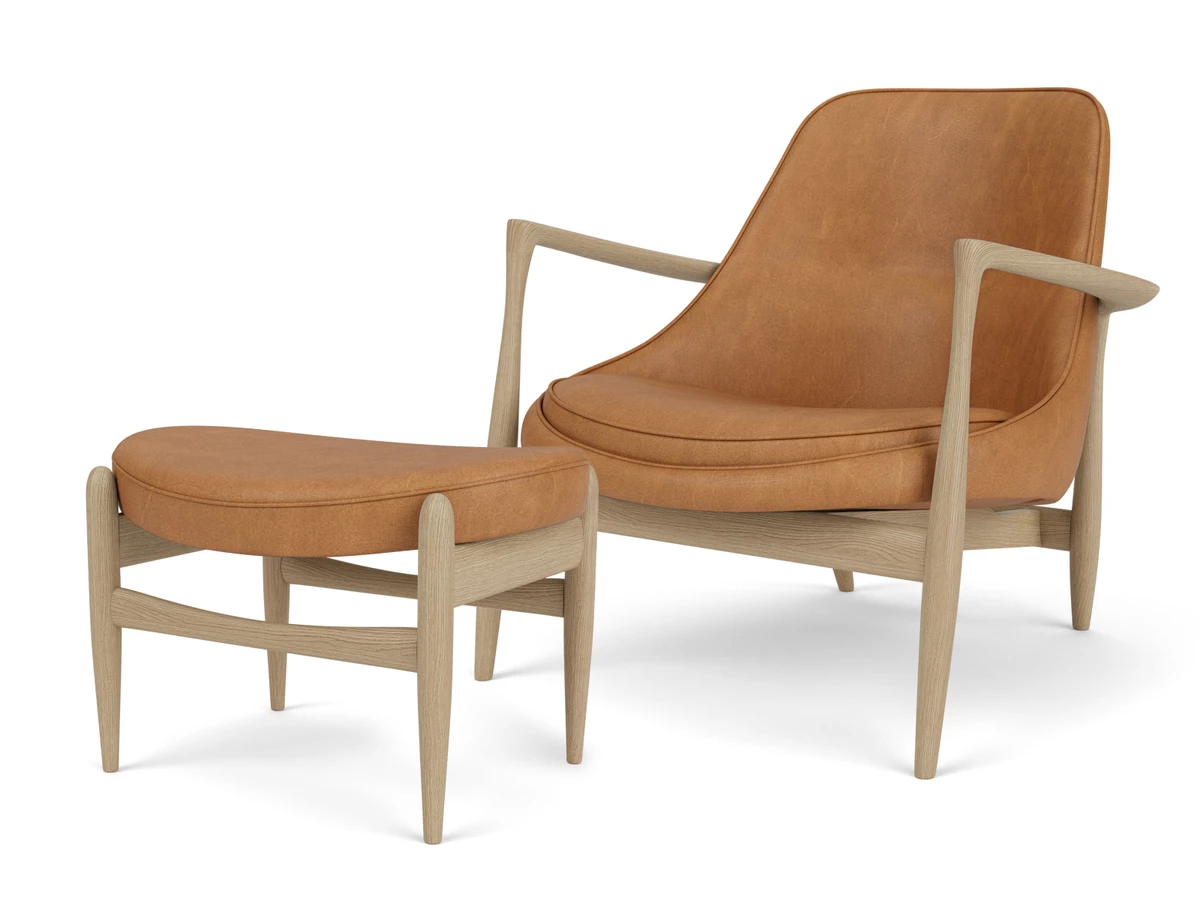Audo Copenhagen Elizabeth Lounge Chair & Ottoman - Leather