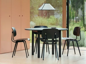 HAY Annex Table Round with Wood Base