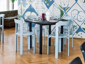 HAY Annex Table Round with Wood Base