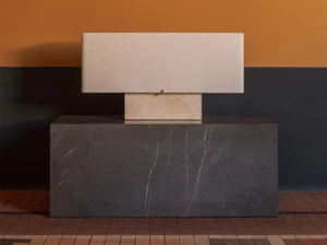 Audo Copenhagen Nonna Table Lamp with Travertine Base - Wide