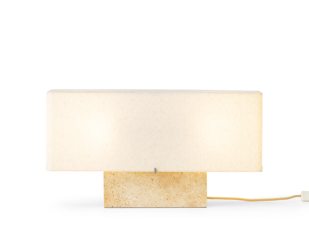 Audo Copenhagen Nonna Table Lamp with Travertine Base - Wide