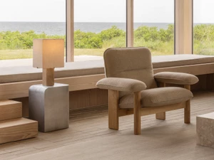 Audo Copenhagen Nonna Table Lamp with Travertine Base - Tall