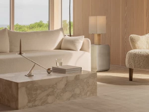 Audo Copenhagen Nonna Table Lamp with Travertine Base - Tall