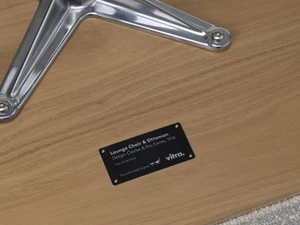 Vitra Eames Lounge Chair & Ottoman - Chestnut - Nubia Fabric