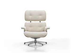 Vitra Eames Lounge Chair & Ottoman - Chestnut - Nubia Fabric