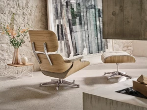 Vitra Eames Lounge Chair - Chestnut - Nubia Fabric