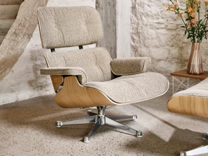 Vitra Eames Lounge Chair - Chestnut - Nubia Fabric