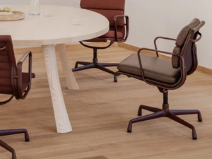 Vitra Eames EA 208 Soft Pad Swivel Chair - Leather