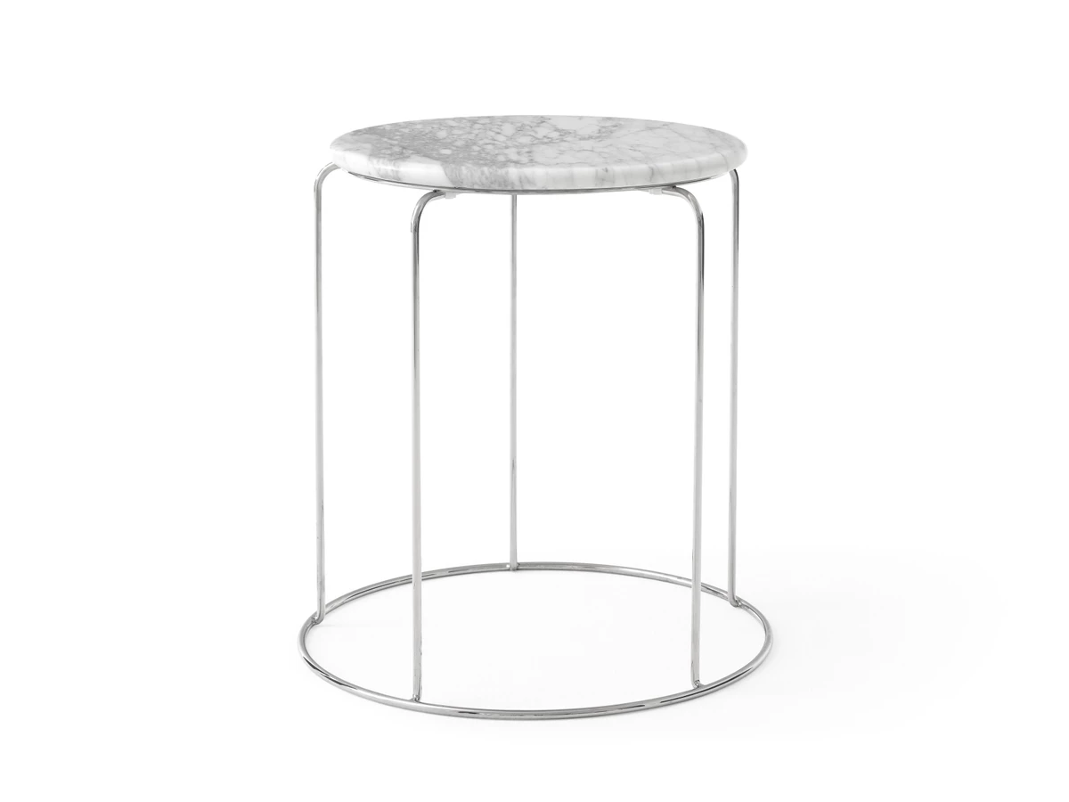&Tradition VP11 Wire Stool Side Table with Marble Top