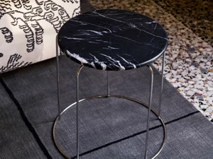 &Tradition VP11 Wire Stool Side Table with Marble Top