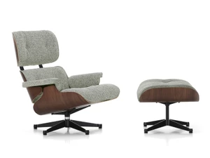 Vitra Eames Lounge Chair & Ottoman - Dark Walnut - Nubia Fabric