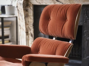 Vitra Eames Lounge Chair & Ottoman - Cherry - Calma Fabric