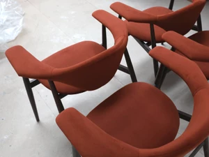 GUBI Masculo Dining Chair - Brown Fabric - Set of 4 - Ex-Display