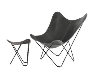 Cuero Design Leather Butterfly Chair – Pampa Mariposa & Flying Goose Stool