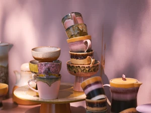 HKLIVING 70s Ceramics: Cappuccino Mugs - Set of 4