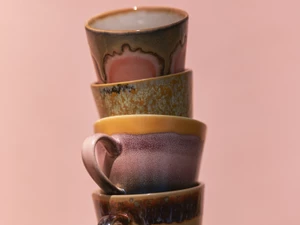HKLIVING 70s Ceramics: Cappuccino Mugs - Set of 4