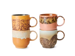 HKLIVING 70s Ceramics: Cafe Mugs - Cape - Set of 4