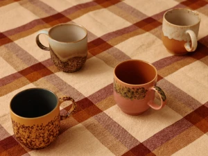 HKLIVING 70s Ceramics: Cafe Mugs - Cape - Set of 4
