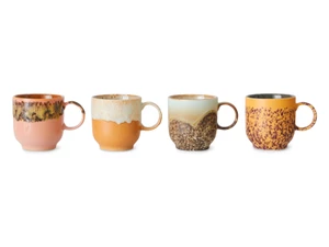 HKLIVING 70s Ceramics: Cafe Mugs - Cape - Set of 4