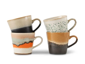 HKLIVING 70s Ceramics: Cappuccino Mugs - Verve - Set of 4