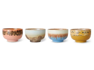 HKLIVING 70s Ceramics: Noodle Bowls - Seabreeze - Set of 4