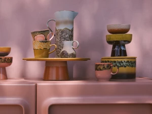 HKLIVING 70s Ceramics: Americano Mugs - Radiant - Set of 4