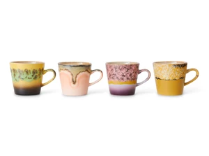 HKLIVING 70s Ceramics: Americano Mugs - Radiant - Set of 4