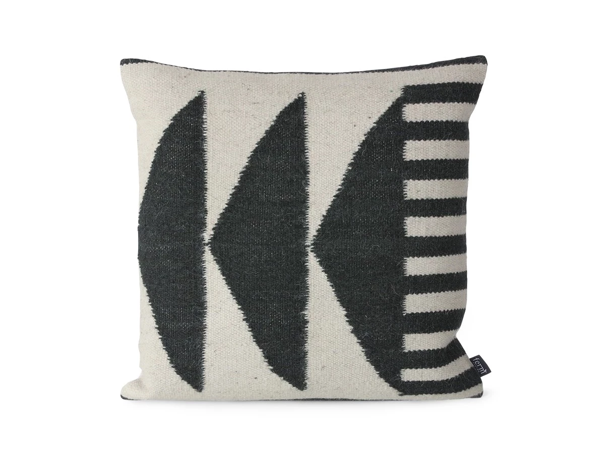 Ferm Living Kelim Cushion - Black Triangles - Ex-Display