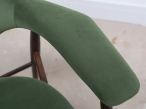  GUBI Masculo Dining Chair - Green Fabric - Ex-Display
