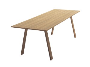 Cappellini Bac Table Rectangular White Stained Ash